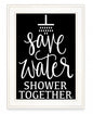 Shower Together 1 White Framed Print Wall Art