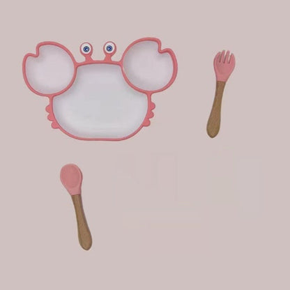 Silicone Baby Dishes for Children's Tableware Plate Non-slip Baby