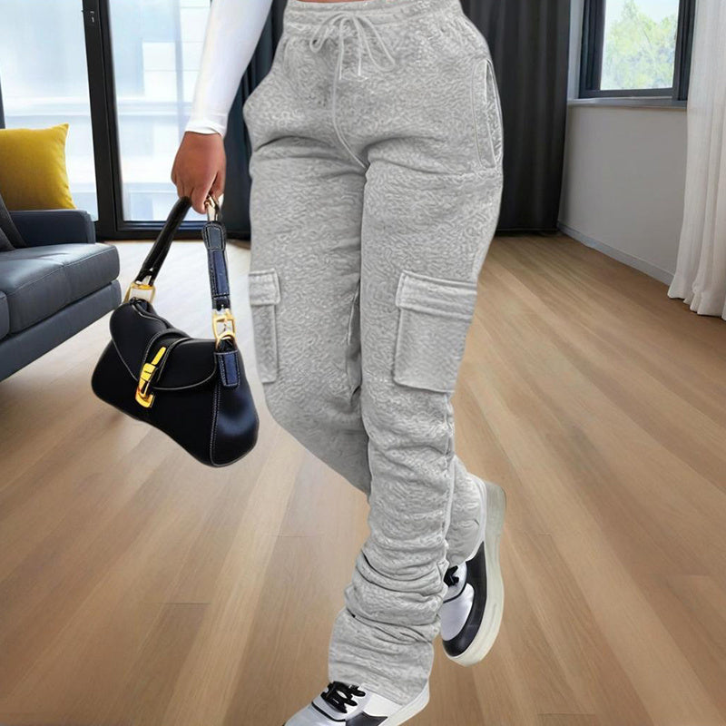 Women's Stretchy Drawstring Dual Pockets Casual Sweats
