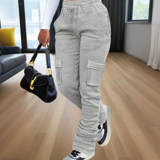 Women's Stretchy Drawstring Dual Pockets Casual Sweats
