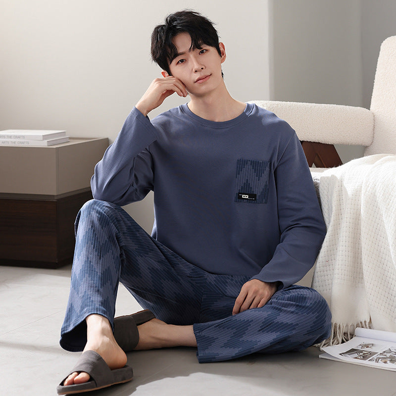 New Cotton Long Sleeve Full Cotton Casual Pajamas