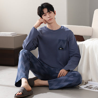 New Cotton Long Sleeve Full Cotton Casual Pajamas