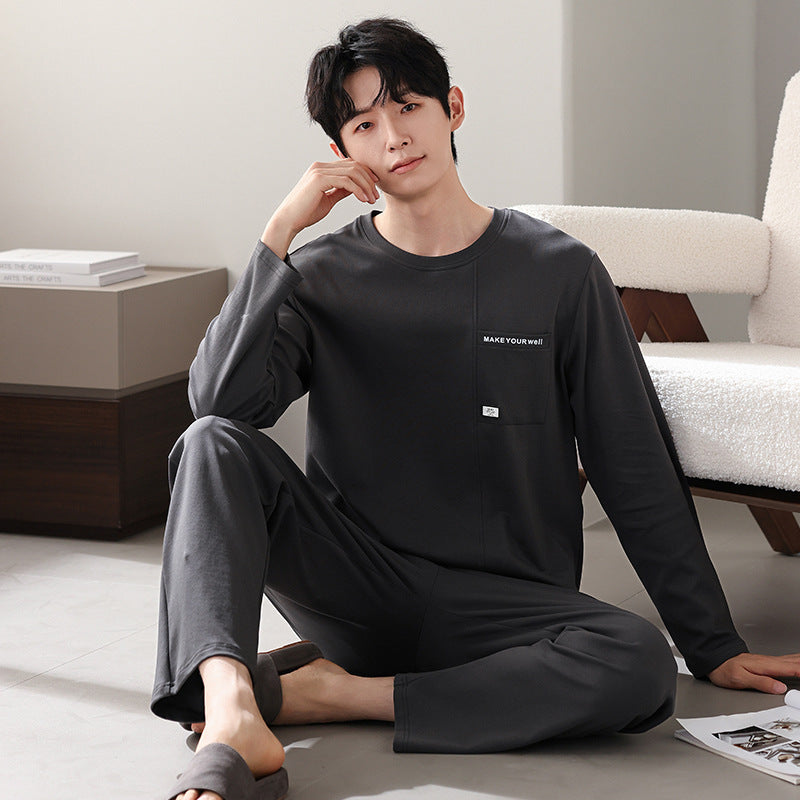 New Cotton Long Sleeve Full Cotton Casual Pajamas