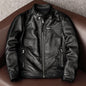 Leather Men's Stand Collar Leather Jacket