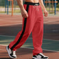 Loose Color Contrast Patchwork Straight Wide Leg Sweatpants