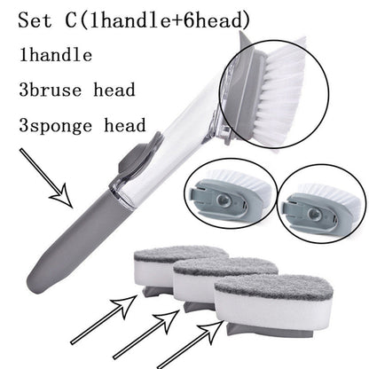 2 In1 Long Handle Cleaning Brush With Removable Brush Head Ktichen