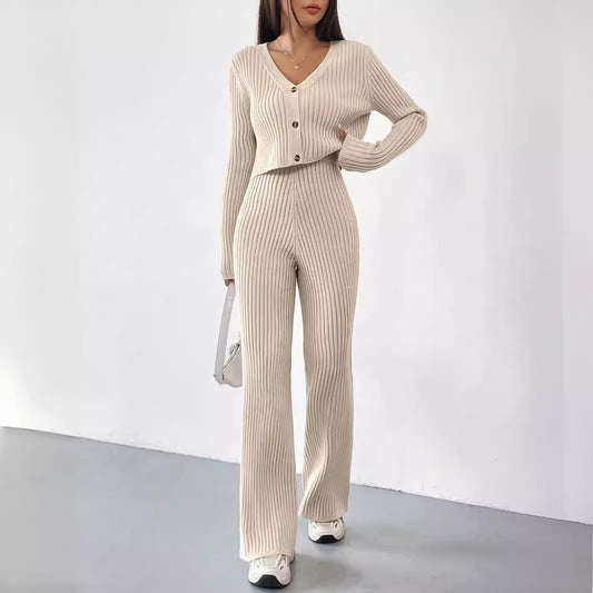 Knitted Two-piece Women's V-neck