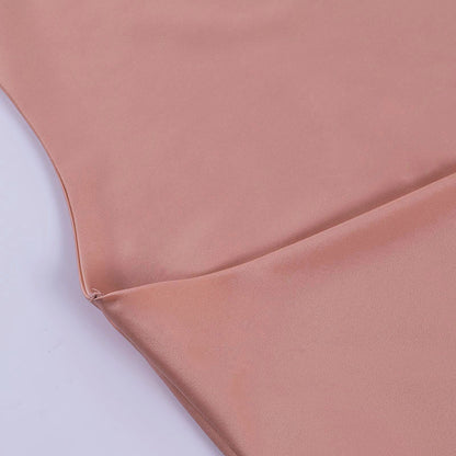 Satin Party Dress V Neck Backless
