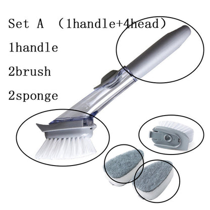 2 In1 Long Handle Cleaning Brush With Removable Brush Head Ktichen