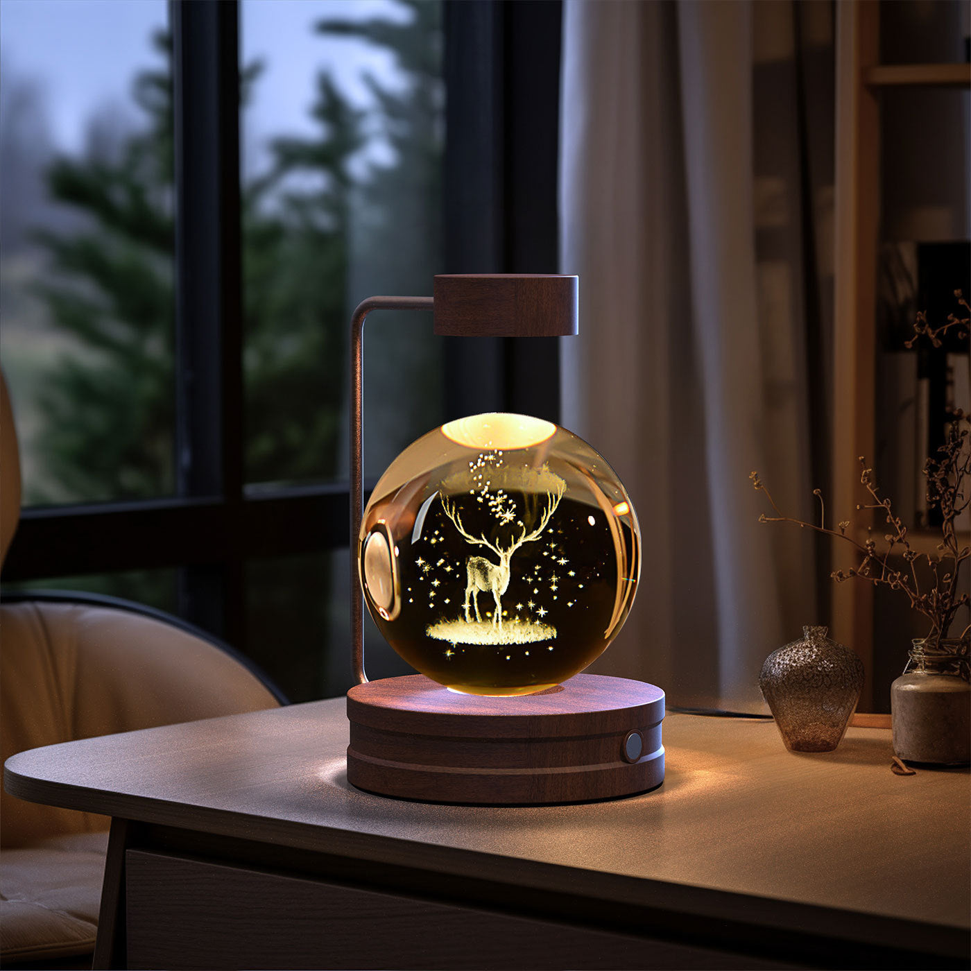 Crystal Ball Cosmic Indoor Night Light USB Power  Bedside Light