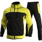 Men's Fashion Trendy Brand Contrast Color Sweatshirt Trousers Two-piece Set