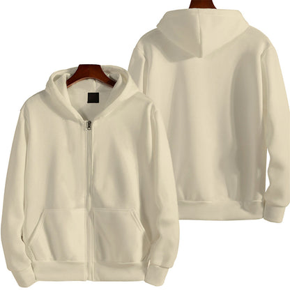 Solid Color British Loose Sports American Zipper Jacket Men