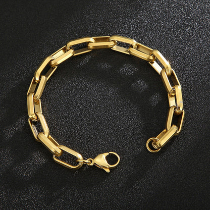 Men's Titanium Steel Bracelet Ins Niche Design Hip-hop Geometric