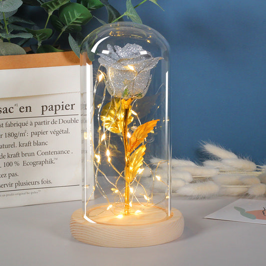 Rose Flowers LED Light In Glass
