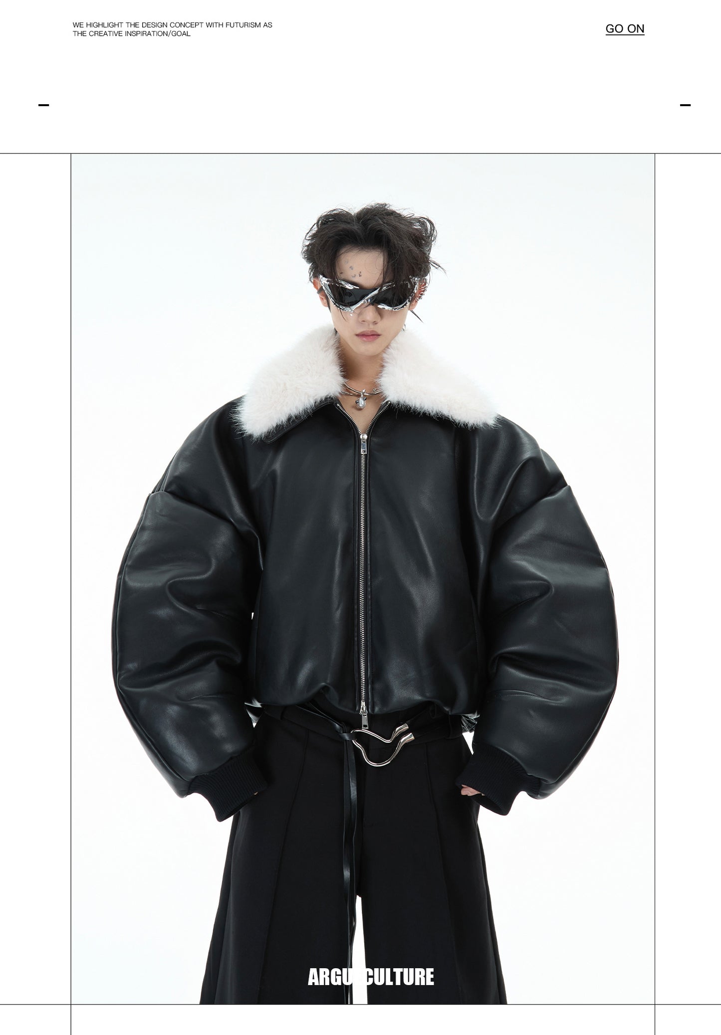 Cotton-padded Leather Coat