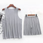 Ice Silk Summer Thin Men's Vest Shorts Pajamas Set