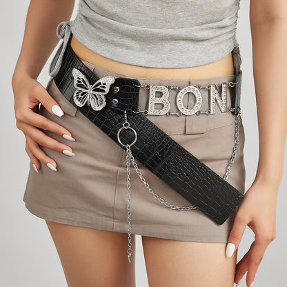 Retro Butterfly Buckle Belt