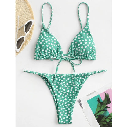Summer Flowers Print Bikini Sexy Beach Swimming Suit Fashion Push Up