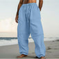 Beach Straight-leg Pants Plain Color Comfortable