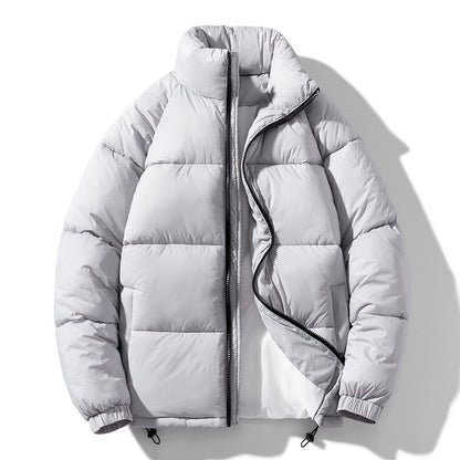 Pine Solid Color Stand Collar Winter Men's Cotton Jacket Fashionable Jacket