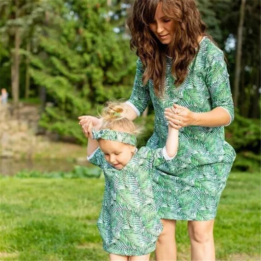 Parent-child skirt printed