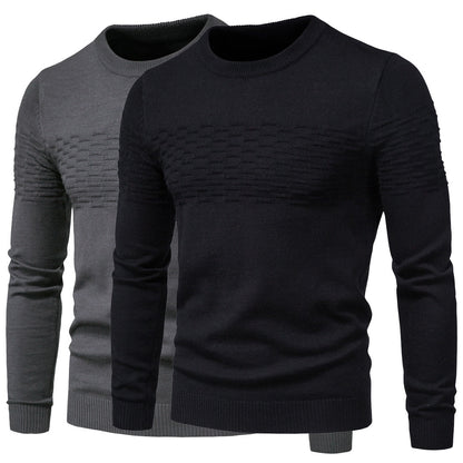 Men's casual slim pullover round neck