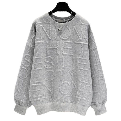 Trendy Round-neck Non-hoodie Thin Loose Long Sleeve Top