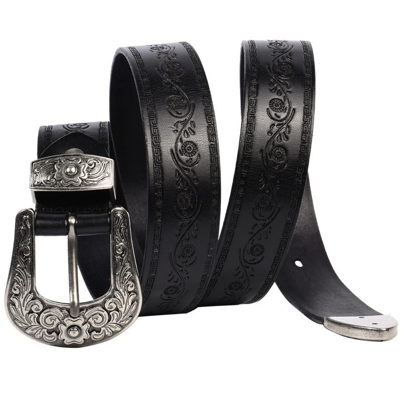 Men's Mongolian Style Personalized Carved Belt