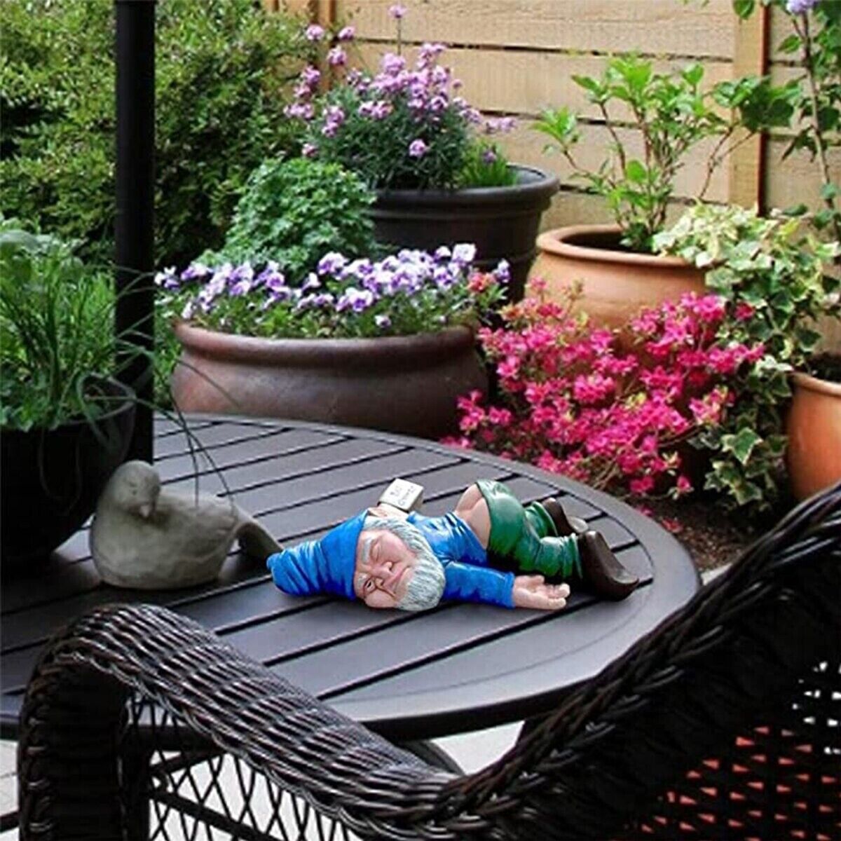 Drunk Dwarf Garden Gnome Decoration Drunken Ornament Decor Yard Patio