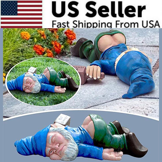 Drunk Dwarf Garden Gnome Decoration Drunken Ornament Decor Yard Patio