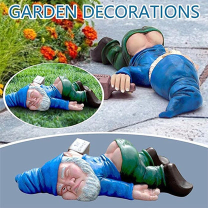Drunk Dwarf Garden Gnome Decoration Drunken Ornament Decor Yard Patio
