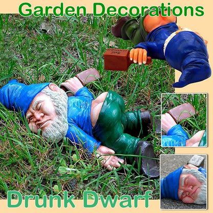 Drunk Dwarf Garden Gnome Decoration Drunken Ornament Decor Yard Patio