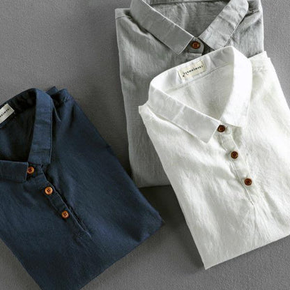Summer Men's Casual Linen Short-sleeved Shirt