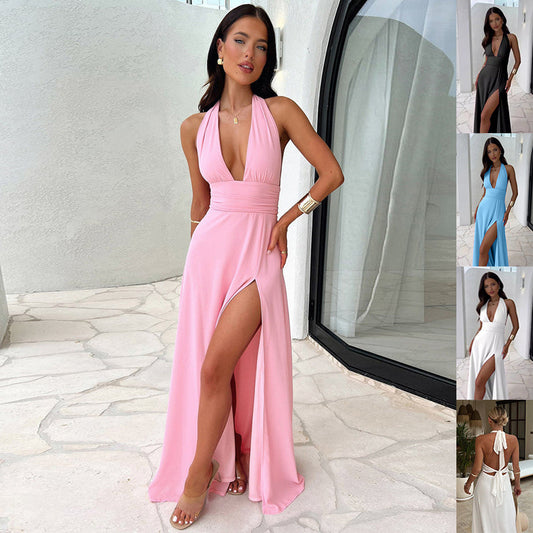 Sexy V-neck Slit Dress
