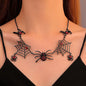 Halloween Spider And Spider Web Necklace Personality Clavicle Necklace