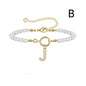 2024 New Fashion Toggle Clasp Initial Bracelet Women A-Z Letter