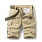 Men's Cotton Shorts Retro Multi-pocket Straight Casual Shorts
