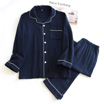 Men's Pajamas Suit Crepe Long Sleeve