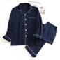 Men's Pajamas Suit Crepe Long Sleeve