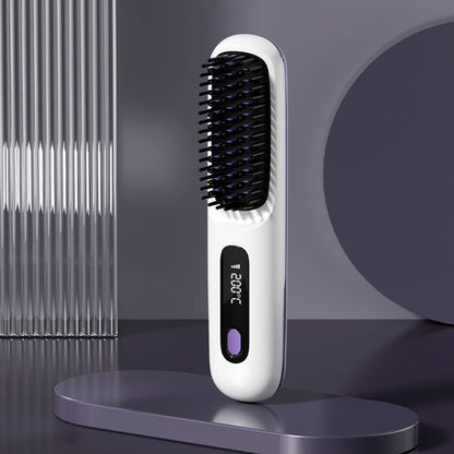 2 In 1 Straight Hair Comb Wireless Hair Straightener Brush Hair Fast