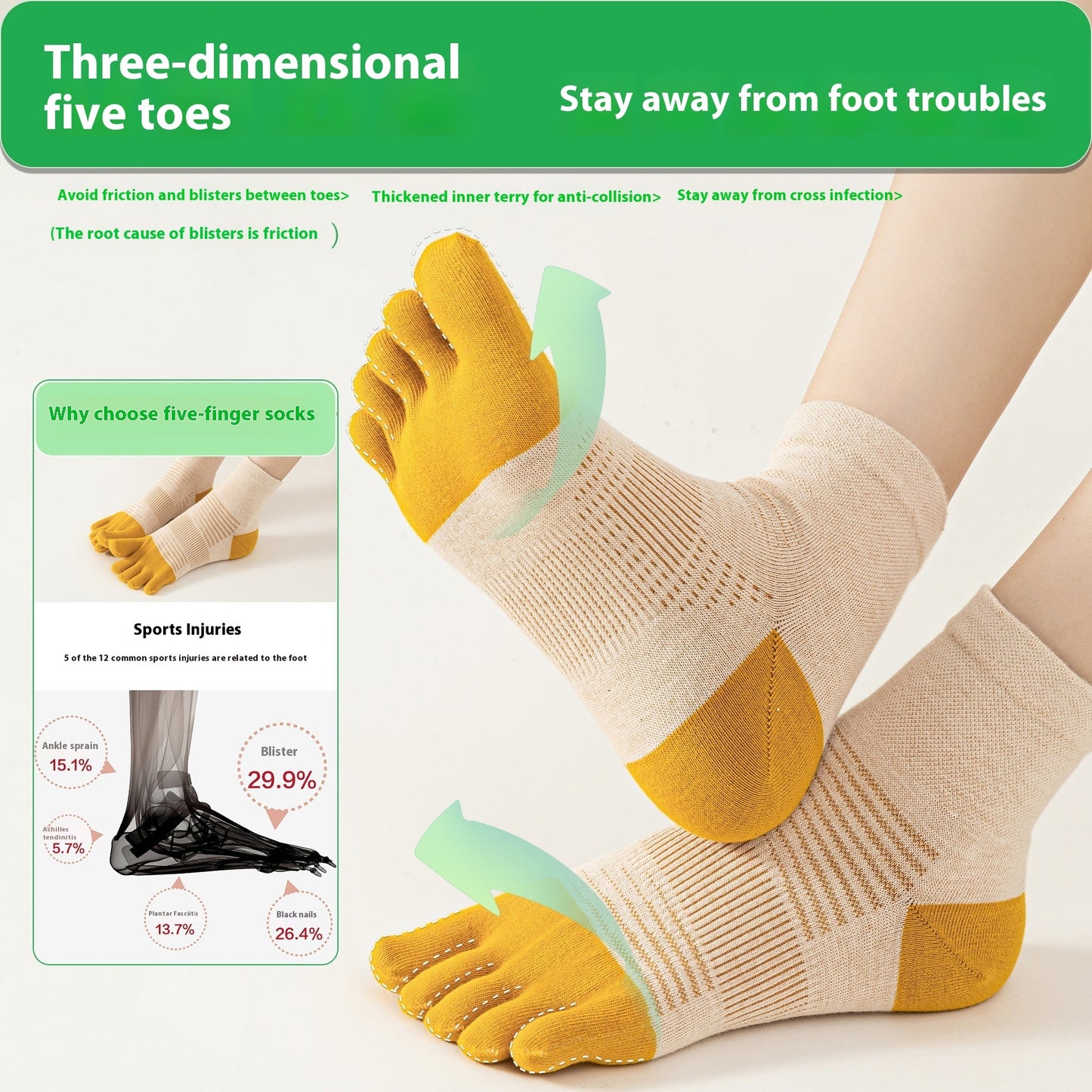 Breathable Quick-drying Short Tube Toe Socks