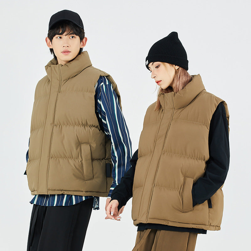 Trendy Sleeveless Cotton-padded Vest