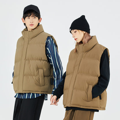 Trendy Sleeveless Cotton-padded Vest