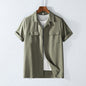 Retro Lapels Workwear Breathable Men's Shirt