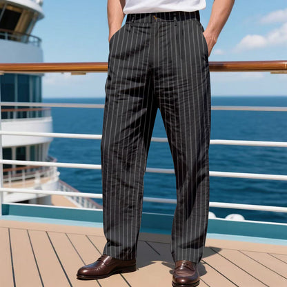 Simple Vertical Straight Men's Casual Pants