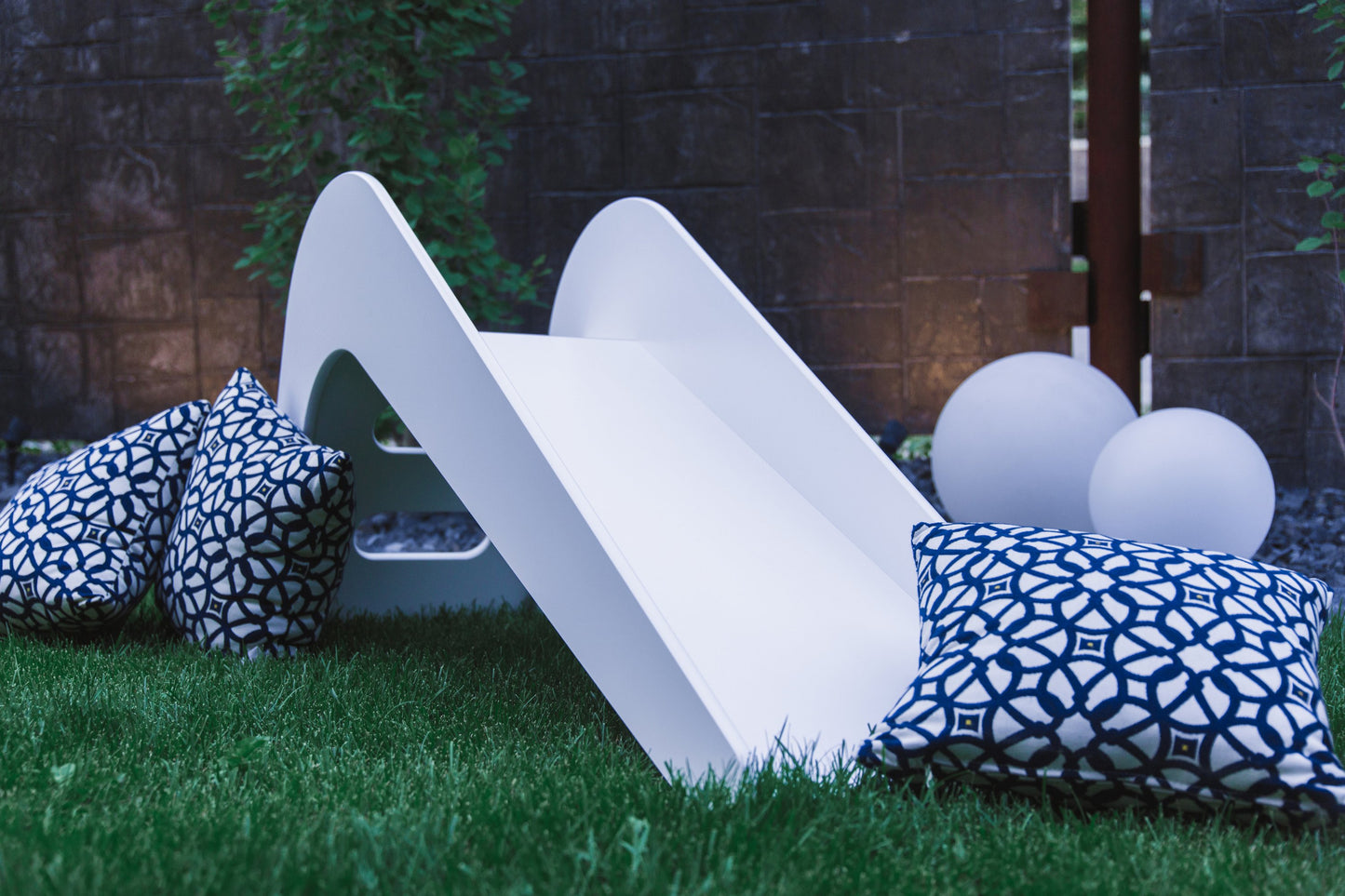 Timeless White Wooden Indoor Slide
