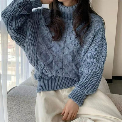 Retro Turtleneck Sweater Long-sleeved