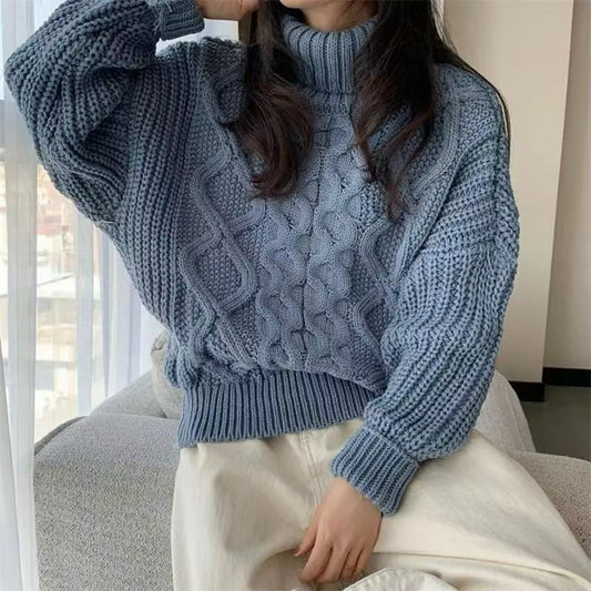 Retro Turtleneck Sweater Long-sleeved