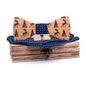 Christmas gift elk design wooden bow tie