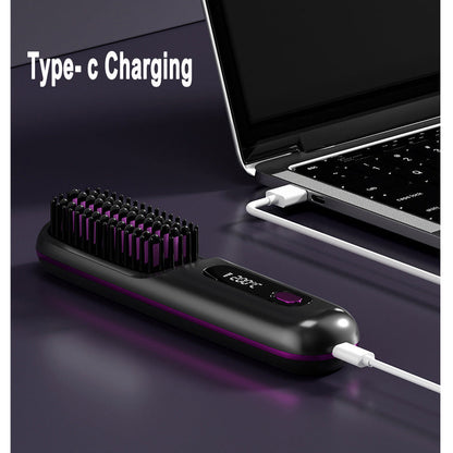 2 In 1 Straight Hair Comb Wireless Hair Straightener Brush Hair Fast